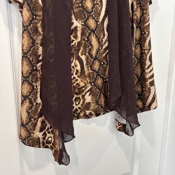 Vintage Leopard Print Combo Blouse Size S - Picture 4 of 7